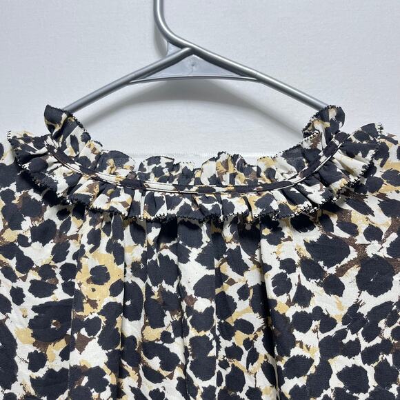Sanctuary Leopard Abstract Top Puff Sleeves Boho Chic Size S - Picture 7 of 12